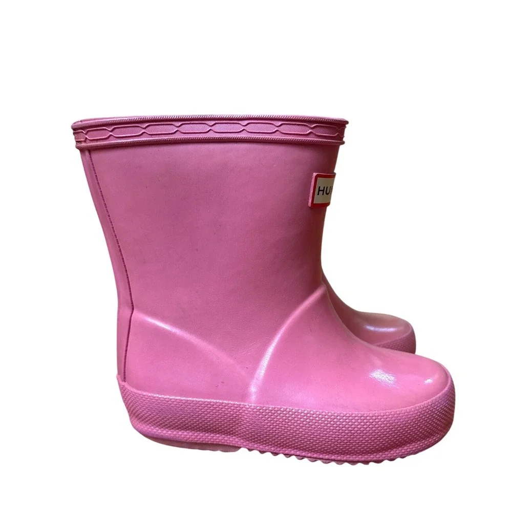 Hunter Rain Boot Kids Pink First Classic Waterproof SIZE 4
